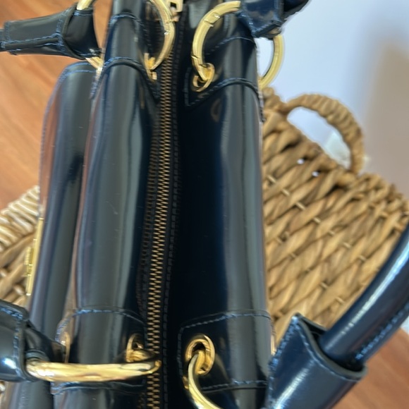 Elegant Navy Blue Handbag/Tote Italian Leather - Picture 4 of 10